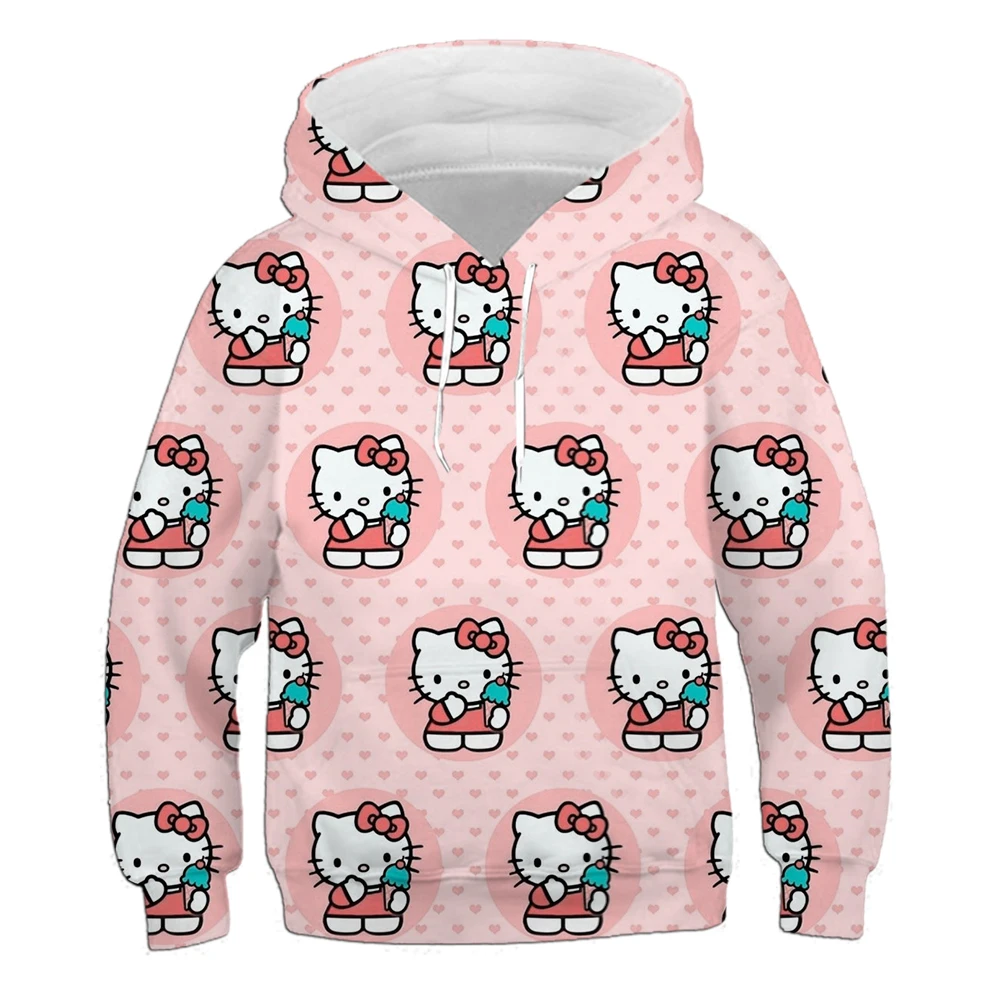 HelloKitty girl home comfortable leisure warm long sleeve loose outdoor hooded drawstring running fitness sportswear