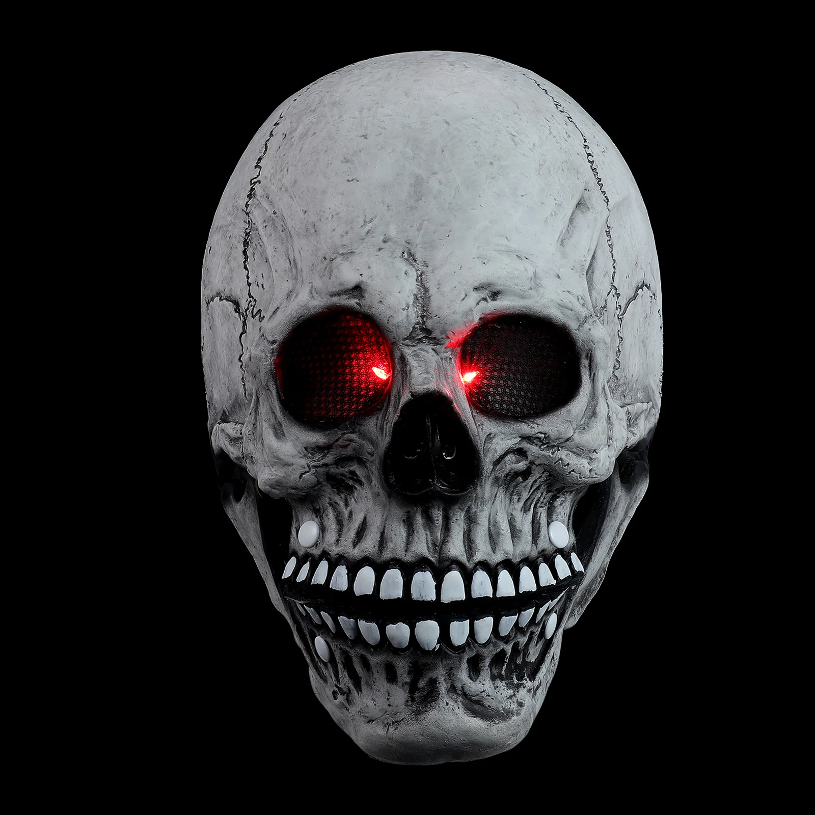 

Skull Head Cover Dress Up Halloween Horror Headgear Mask Cosplay Realistic Men Masquerade Shine