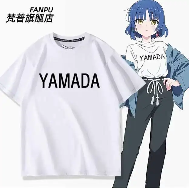 

Anime Yamada Ryo Bocchi The Rock Short Sleeve T-Shirt Summer Cosplay Costume Casual Student Loose Tops anime