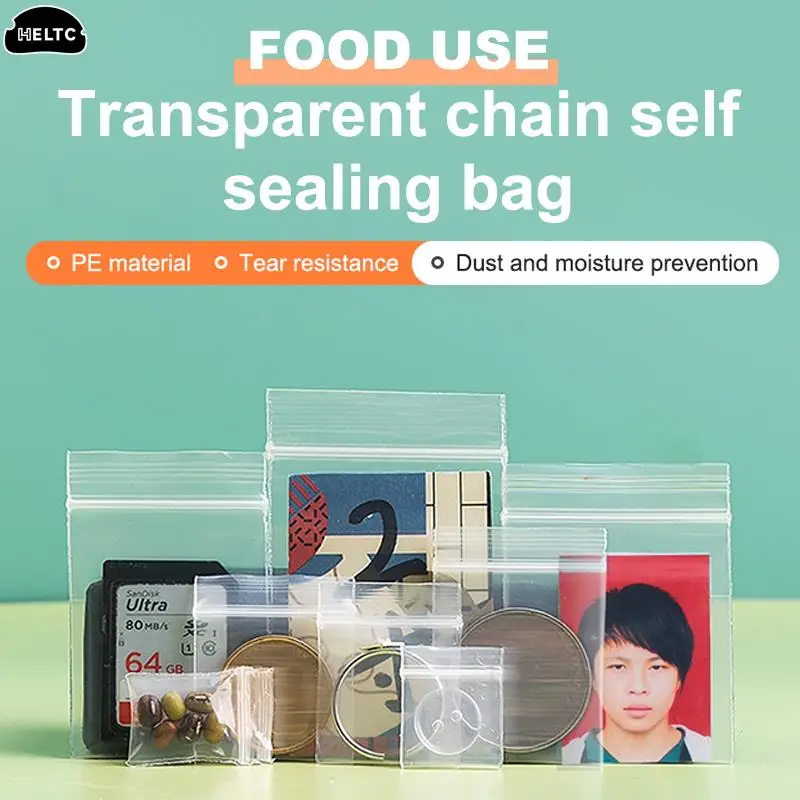 100Pcs/Bag PE Plastic Packaging Bags Ziplock Bag Pill Packaging Bag Thicken Packaging Seal Bag Jewelry Bag 2x3cm 2.5x3cm 3.5x5cm