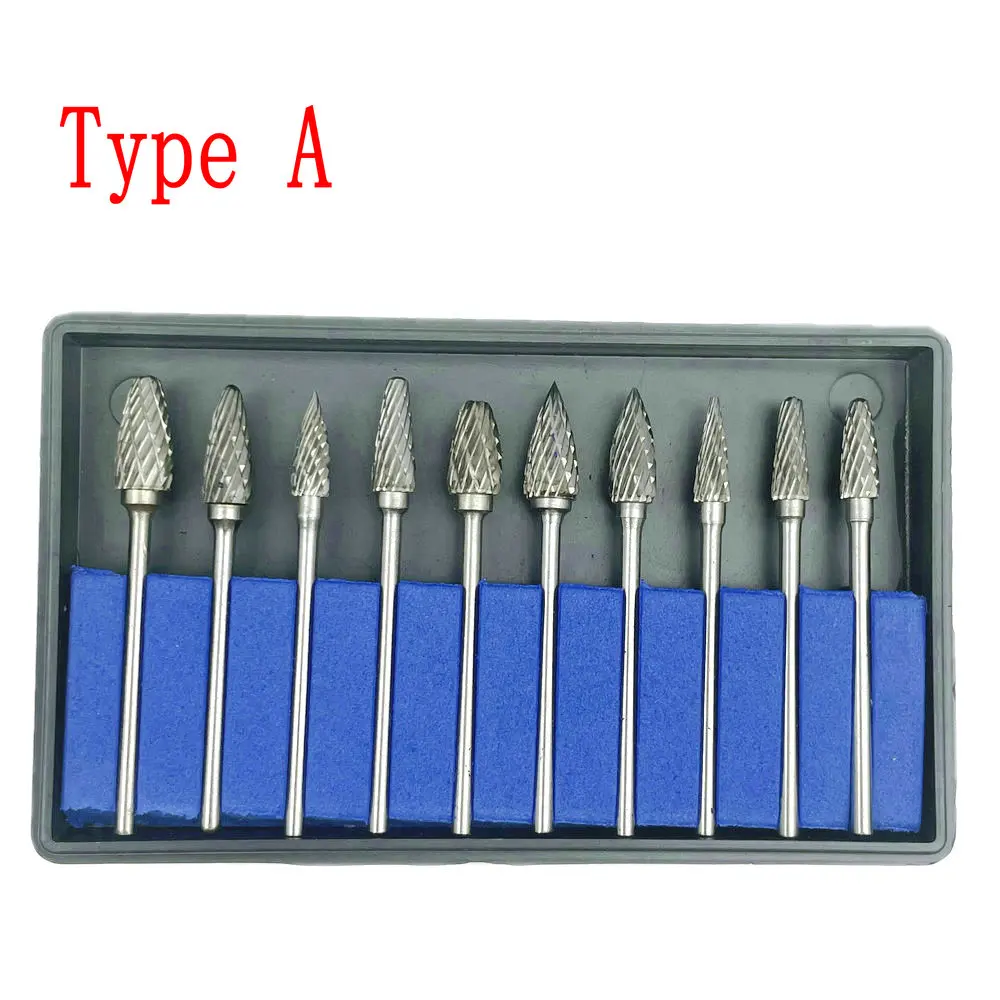 10pcs Dental Lab Polisher Drills Assorted Tungsten Steel Carbide Burs  2.35MM Low Speed Handpiece Polisher