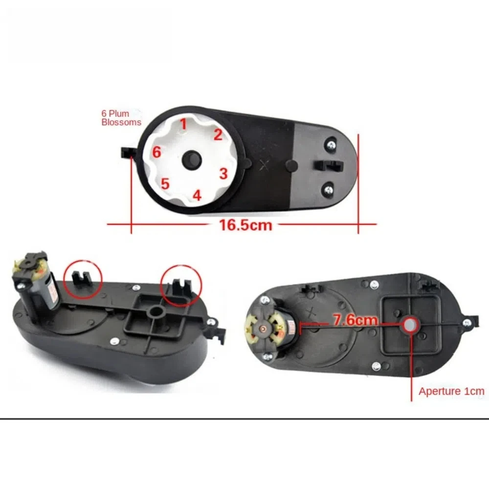 Children's Electric Vehicle Steering Shaft Motor 12V Ride on Toys Steering Box Plastic Easy to Install Servos Motor Gearbox