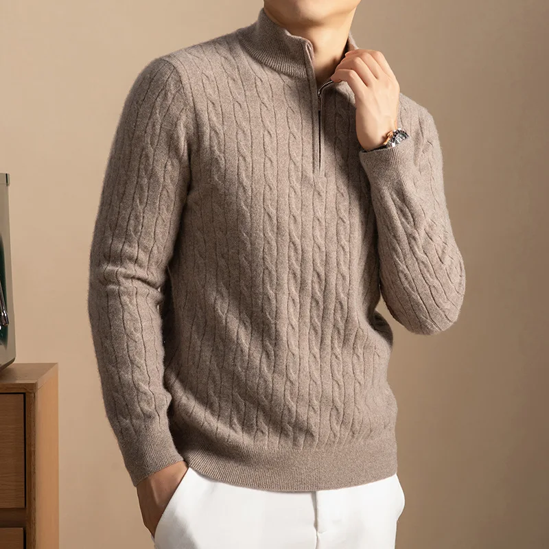 Luxury Cashmere Sweater Men's Autumn Winter Neck Sweater Men's Clothing
