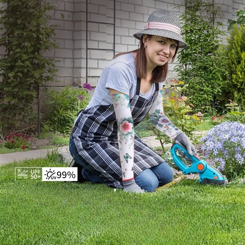 

Новые женские садовые солнцезащитные рукава с цветочным узором, оригинальная пряжа, крутые уличные рукава со льдом, рукава из УФ-ледяного шелка