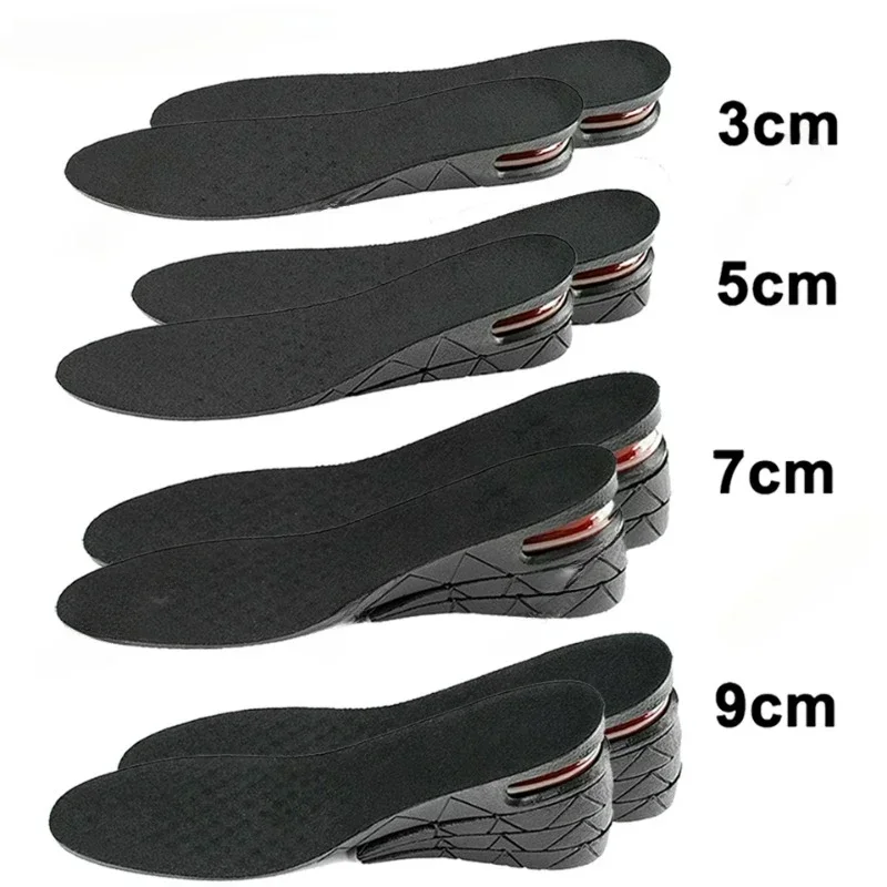 3-9cm Invisible Height Increase Insole Cushion Height Adjustable Shoe Heel insoles Insert Taller Support Absorbant Foot Pad