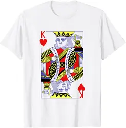 King of Hearts Royal Flush Costume Halloween Playing Cards T-Shirt Print Original Design Gifts T Shirts Funny Shirt Camiseta