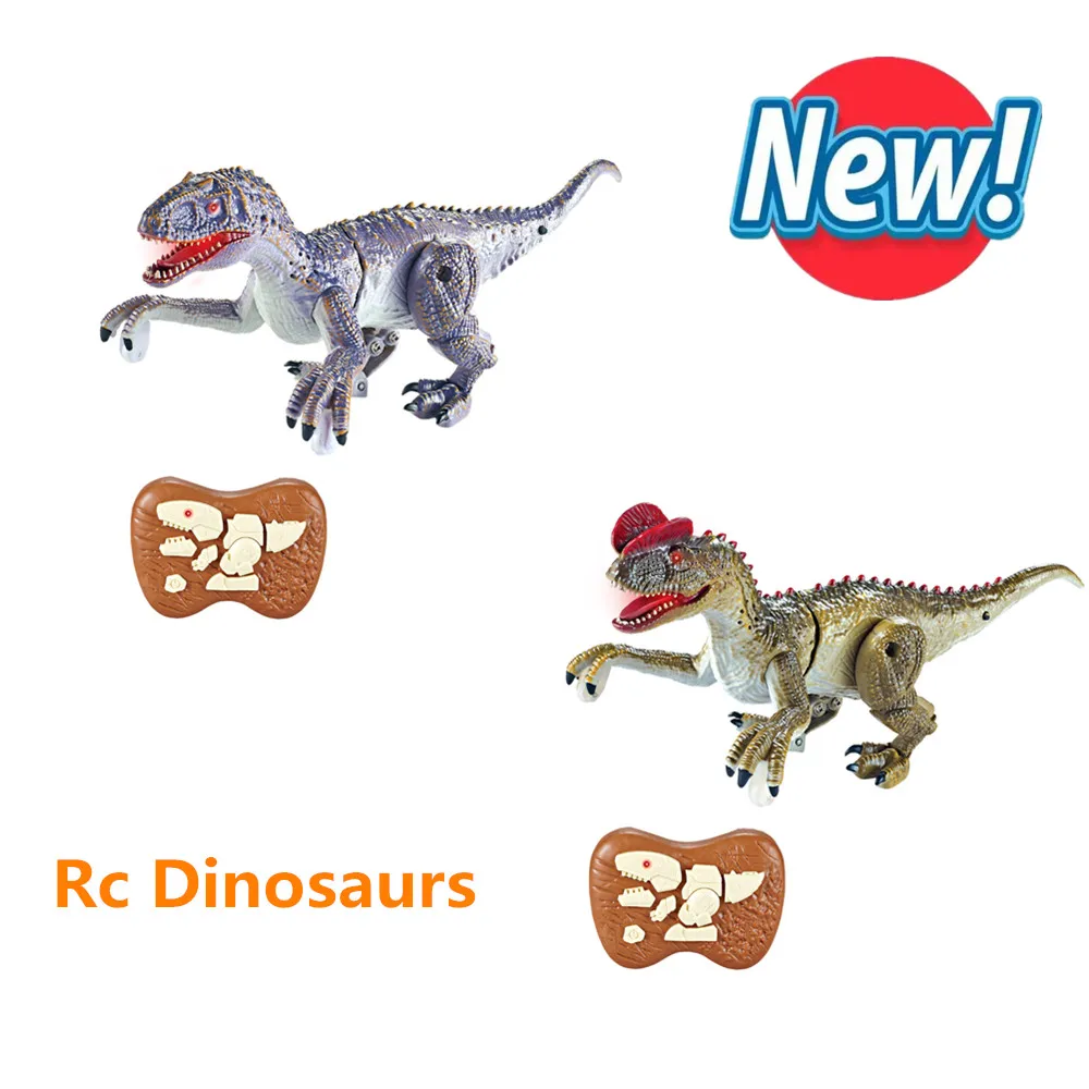 Brinquedo elétrico de controle remoto mini dinossauro andando robô dinossauro com som leve brinquedos animais elétricos presente