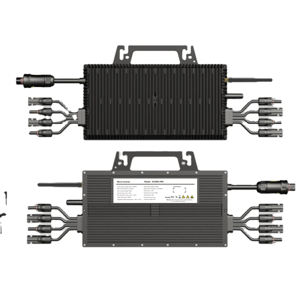 1600W Full Aluminum Alloy Micro Inverter IP67 Waterproof 50/60Hz Mobile App Controlled With Fixed Mount Screws