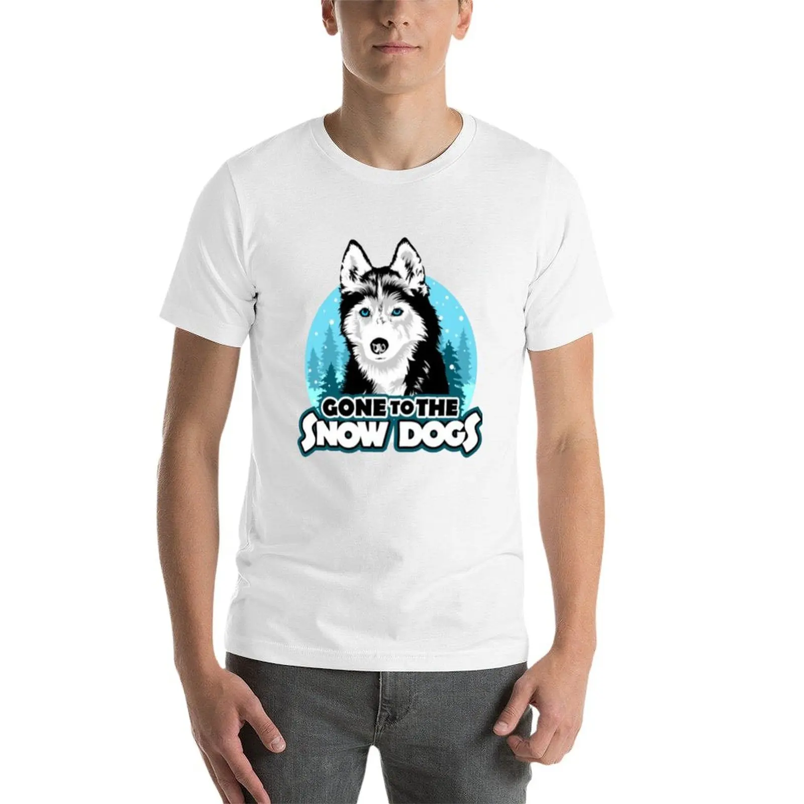 تي شيرت Gone to The Snow Dogs تي شيرت رجالي مصمم برسوم جرافيك تي شيرت