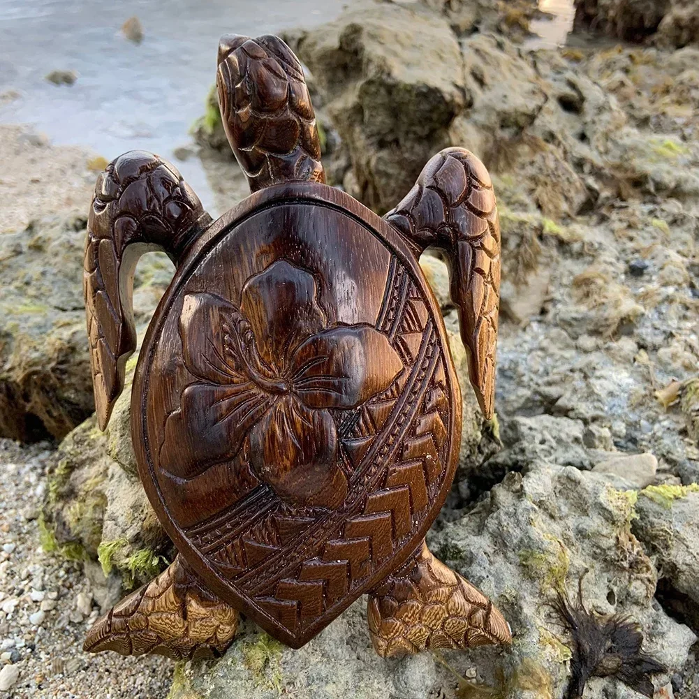 Turtle Resin Handicraft Ornament Simulated Marine Animal Decoration Hawaiian Style for Home Garden Yard Decor Summer Outdoor