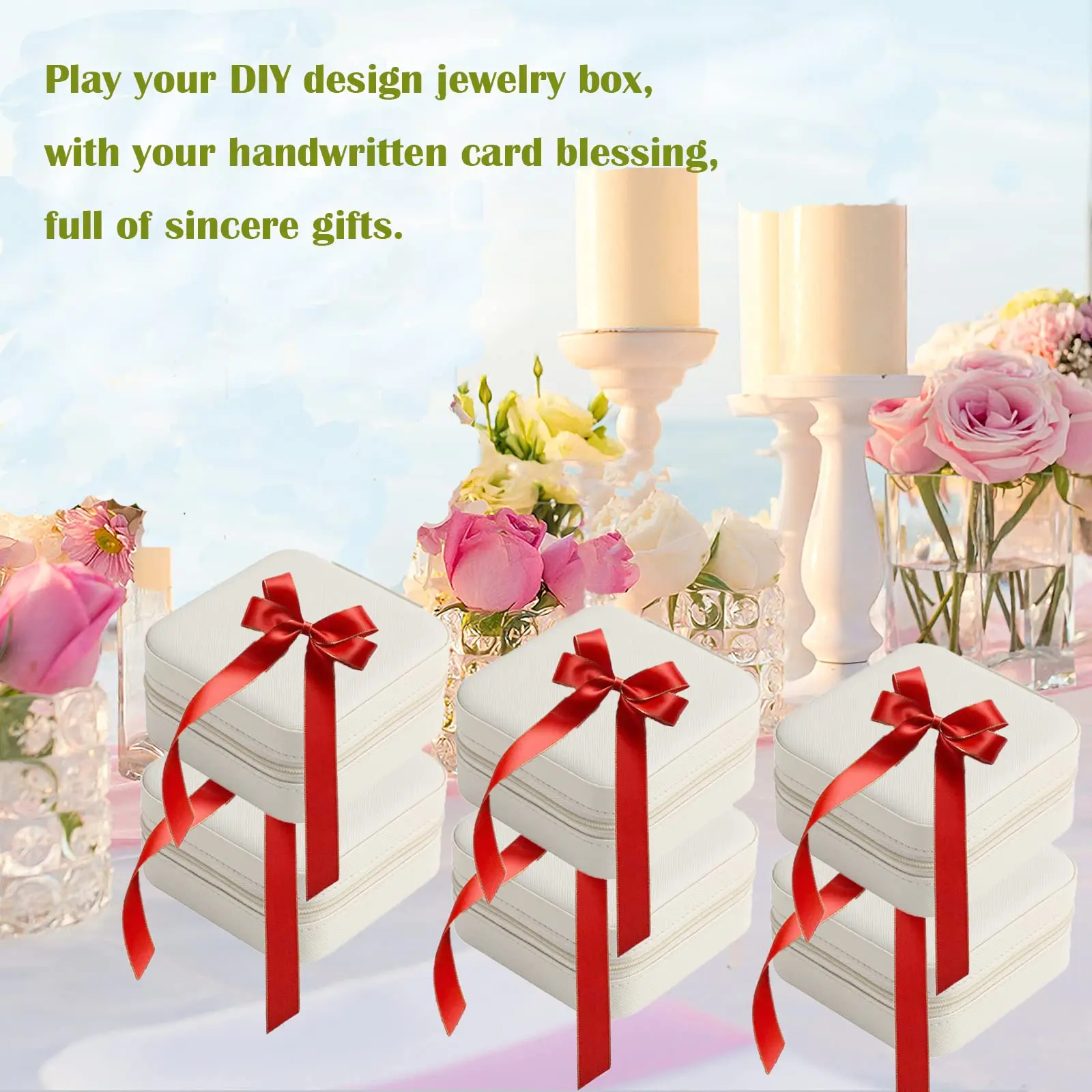 6-50pcs Travel Jewelry Case Bridesmaid Gifts Portable Jewellry Organizer Box for Wedding Guests Birthday Party Favor Storage Box view 5