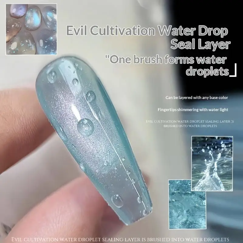 New Nail Art Gel 3D High-Transparent Water Droplet Top Coat Gel Nail Polish Clear Water Drop Non Wipe Summer Design Varnish Gel