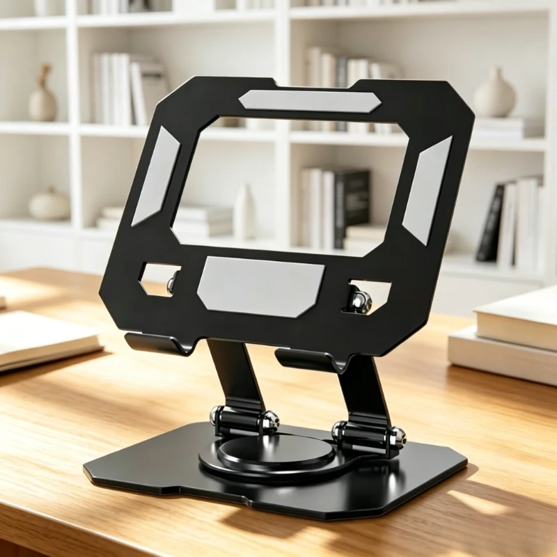 

Metal 360° Rotating Tablet Stand, Foldable Adjustable Desktop Holder with Heat Dissipation, Universal Tablet & iPad Mount