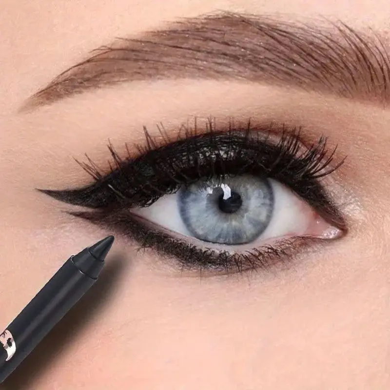 Schwarzer, brauner, wasserfester Eyeliner-Stift, langanhaltend, einfach aufzutragen, matt, schnell trocknend._voghion.com