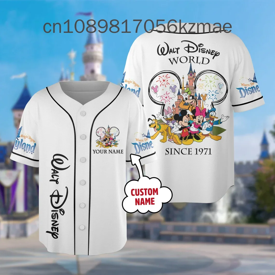 2024 New Custom Disney Trip Baseball Jersey 3D Print Baseball Jersey Cartoon Casual Men's and Women's Children's Baseball Shirt