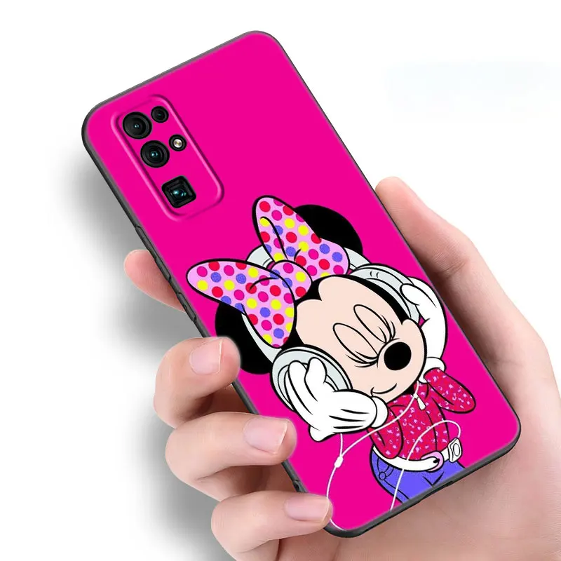 Cute M-Minnie Black Phone Case For Huawei Honor 70 90 Lite X40 GT X50 i X5 Plus X6A X6S X7A X8A X8B X6 X7 X8 X9 4G X9A X9B 5G