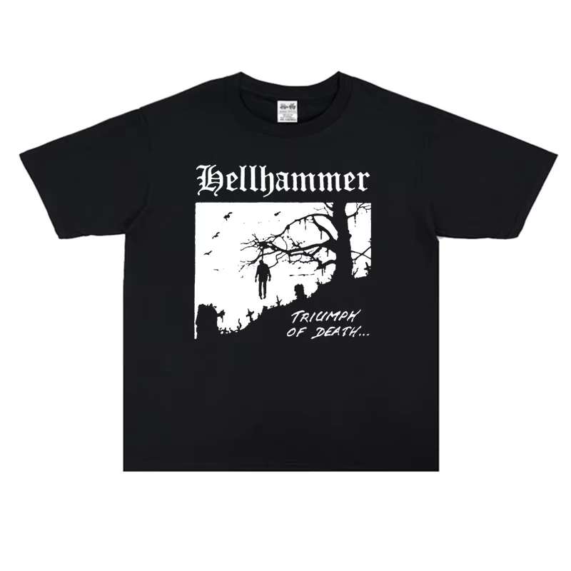 2025 HOTSALE Torrent Speed Metal Rock HELLHAMMER Band تيشيرت بأكمام قصيرة جودة عالية ماركة فاخرة Ins Y2k Hot Pop Style