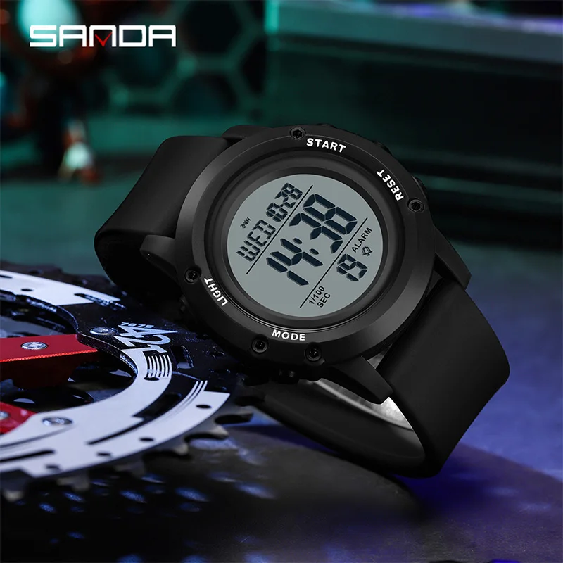 Sanda 2165 Top Brand Multifunctional Outdoor Sports Student Chronograph Watch Luxury Electronic For Men Luminous Led Display2025