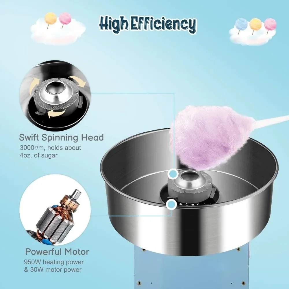 21 นิ้วเครื่องลูกอมฝ้าย,ไฟฟ้าเชิงพาณิชย์เครื่องทําขนมสายไหม Candy Floss Maker เครื่อง,สแตนเลส