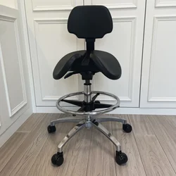 Hydraulic Saddle Stool Office Chair with Backrest Rolling Adjustable Height for Clinic Dentist Spa Massage Medical Salons Studio