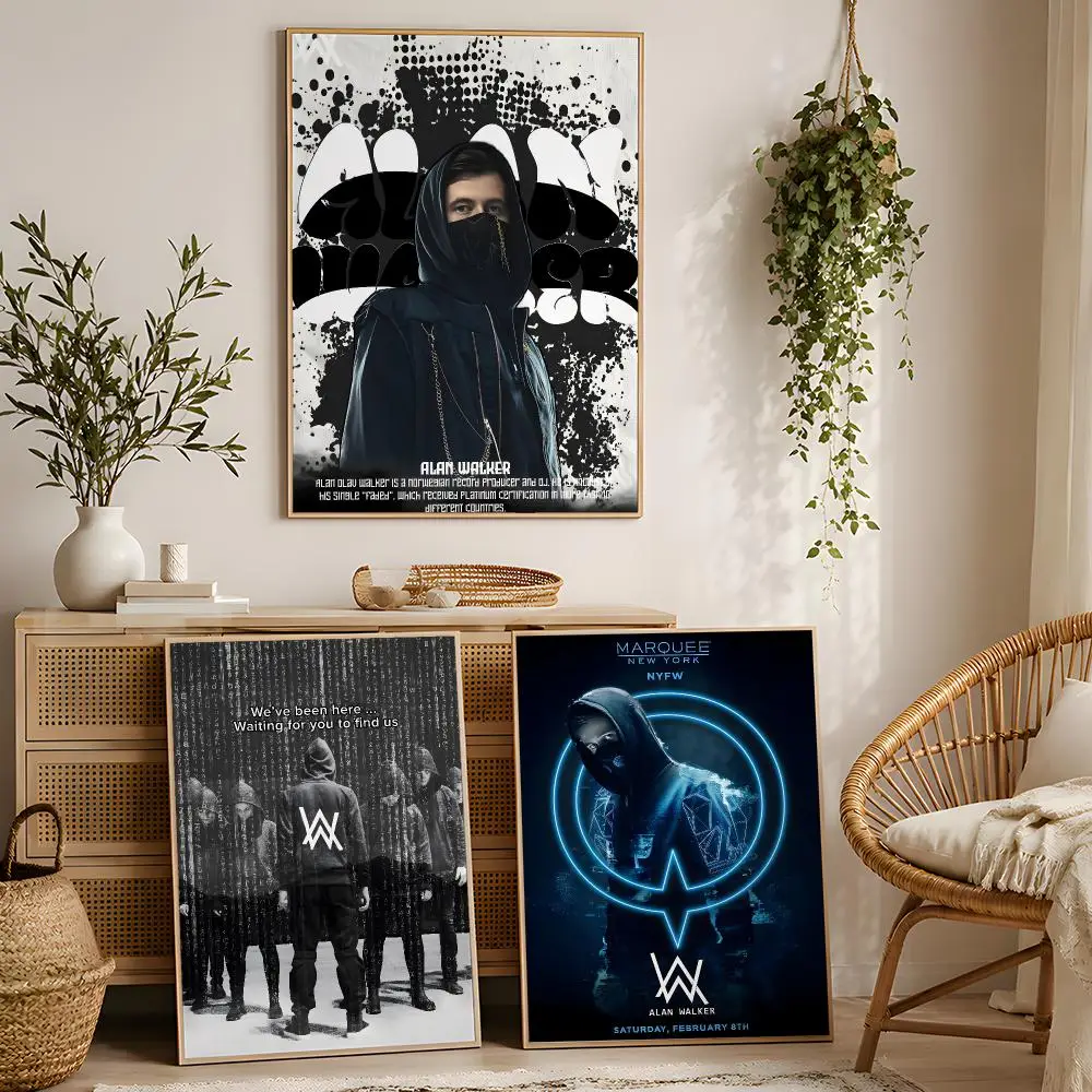 Singer A-alan Walker Painting Calligraphy Stylized Art Textured Canvas Mural For Bedroom Living Room Interior Wall Decoration
