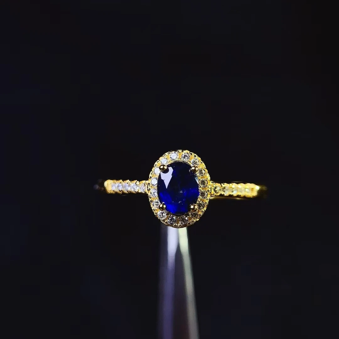 KJJEAXCMY High-End Women's Natural Sapphire Ring S925 Silver Plated 18K Electroplated for Enhanced Clarity And Full Brilliance