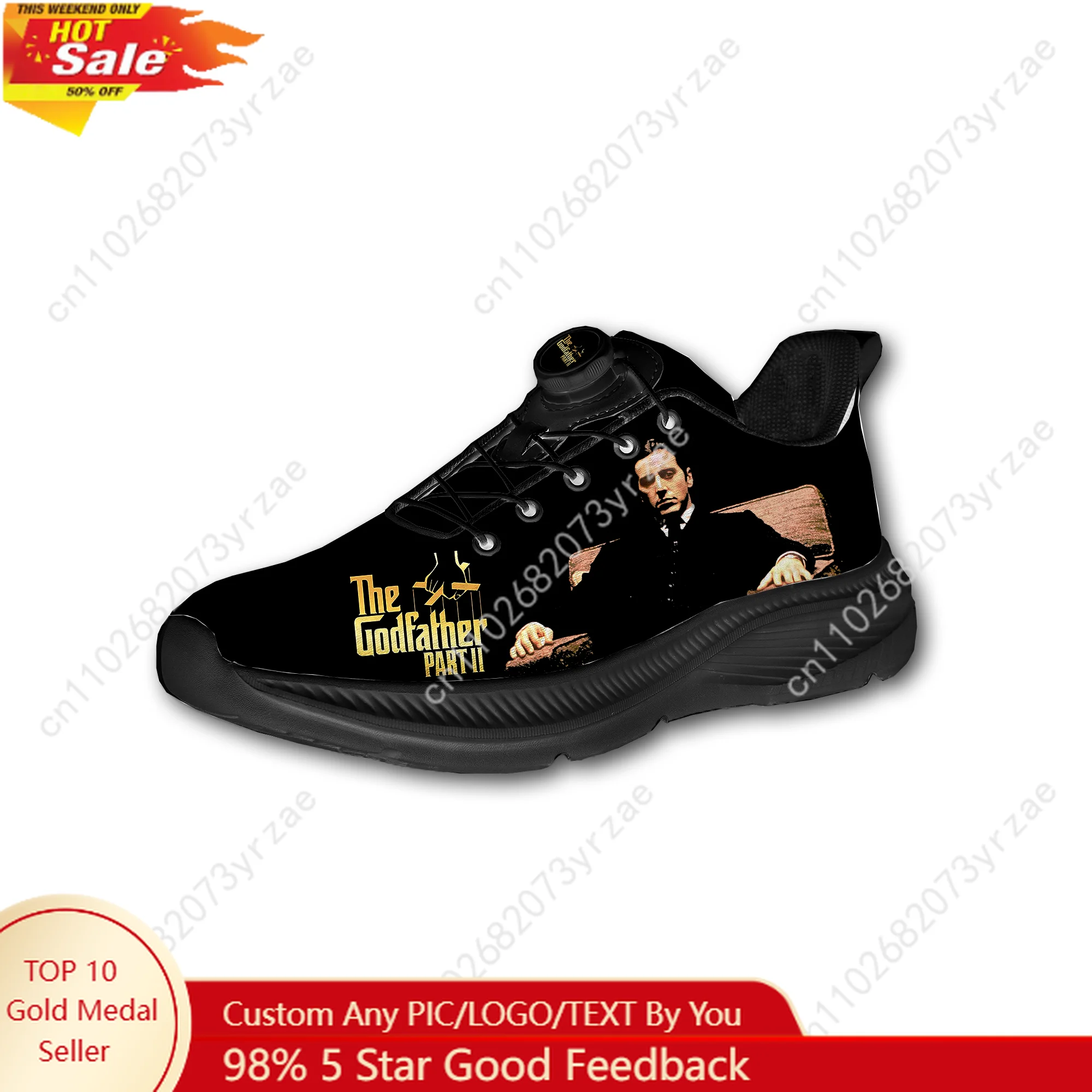 

Спортивная обувь The Godfather Part II, мужские и женские кроссовки для ходьбы, обувь без шнурков с вращающейся застежкой, легкие кроссовки на заказ