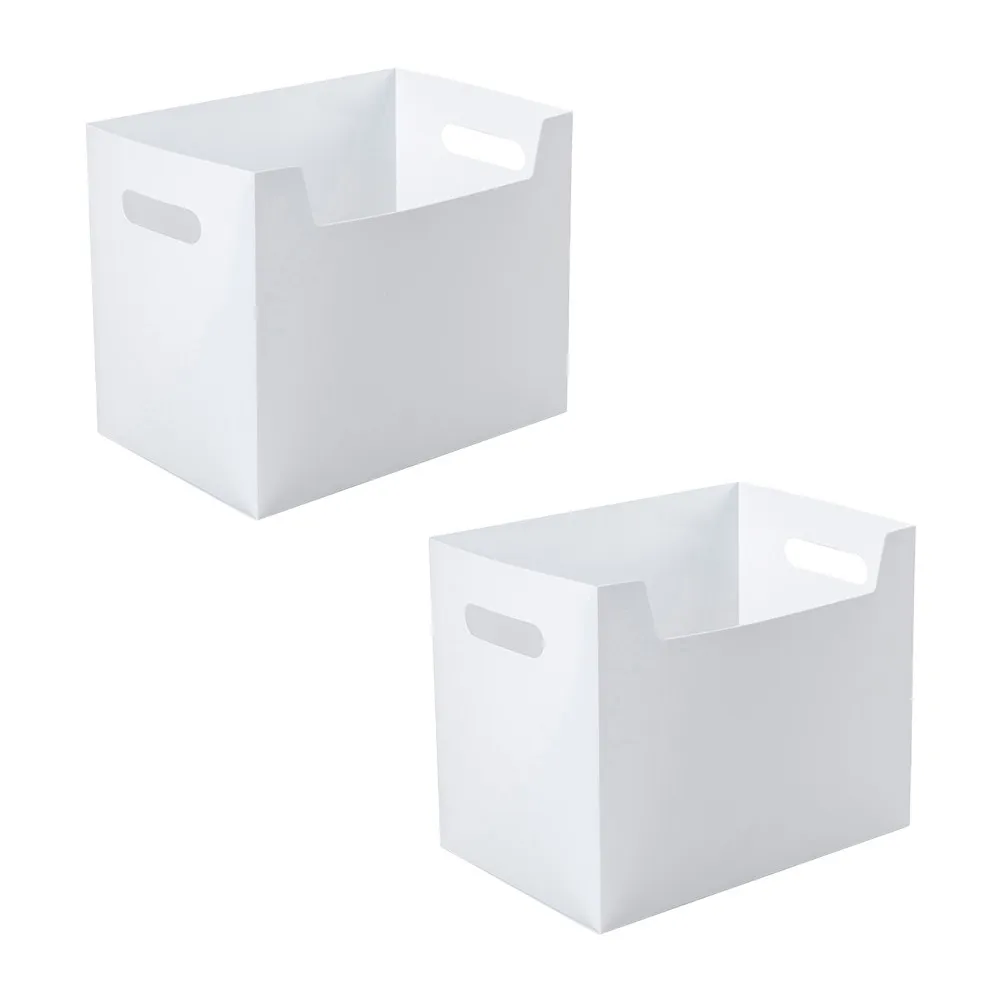 

2Pcs Book Storage Containers Heavy Duty Simple Design Tidy File Book Organizer Desktop Sundries Holder Multi-Functional Home