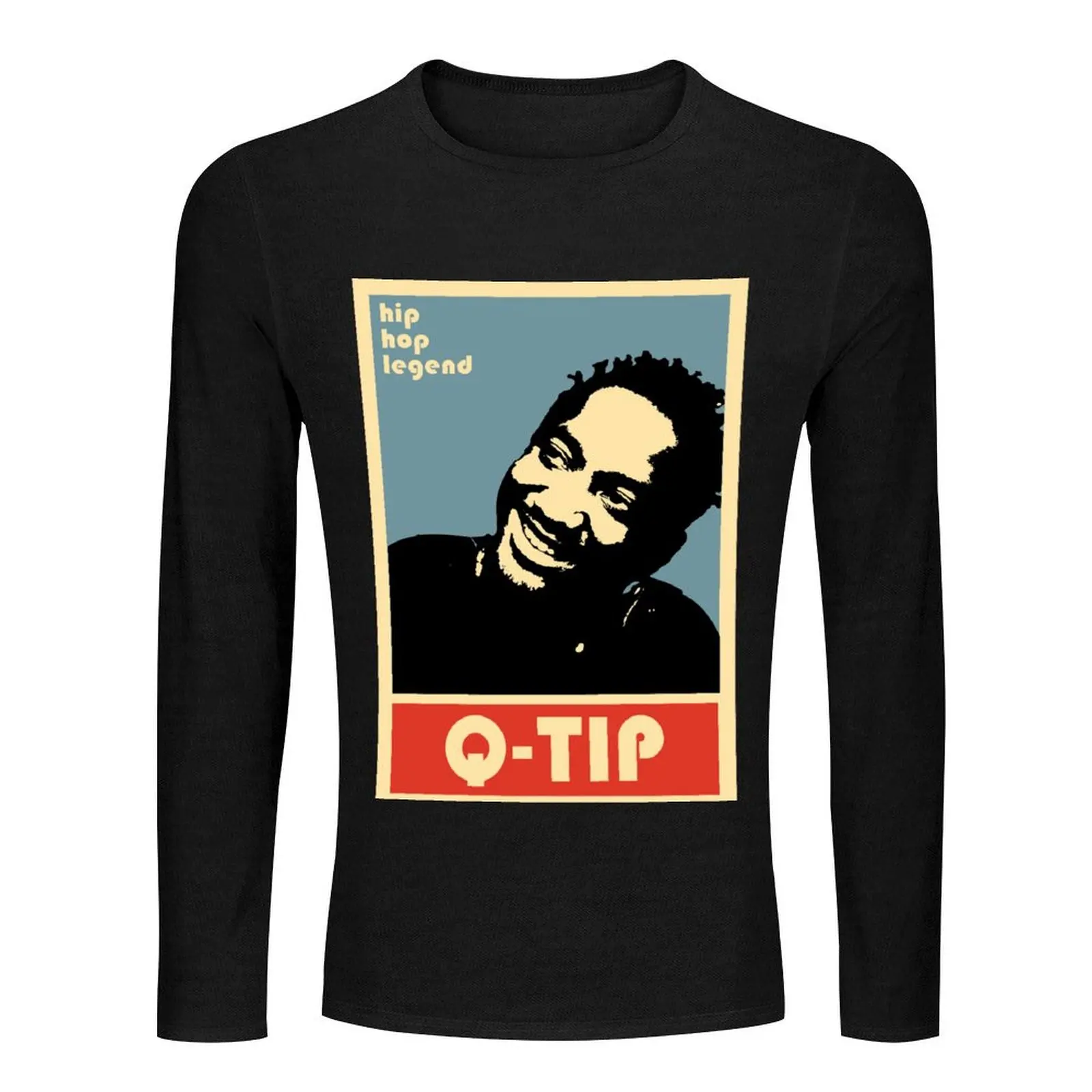 hip hop legend qtip poster Long T-Shirt tops black t shirt plain white t shirts men