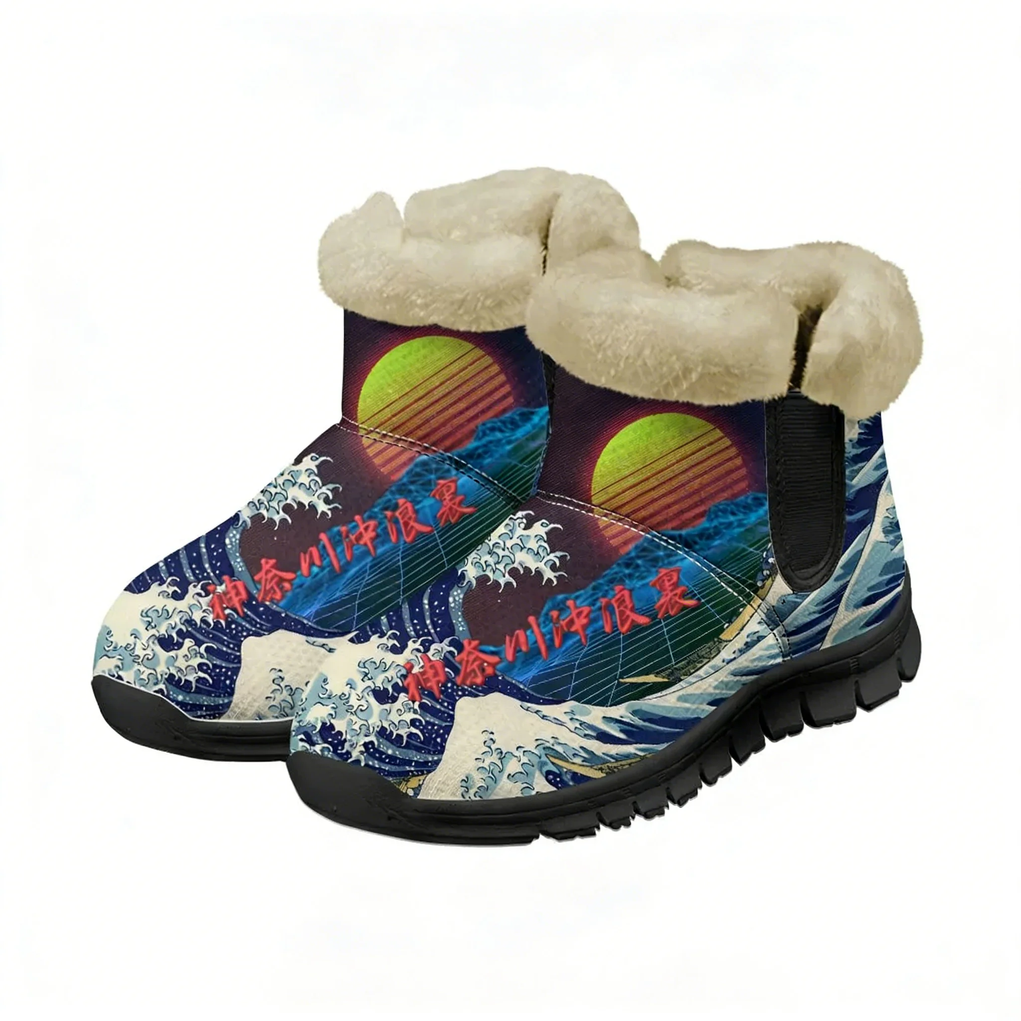 

The Great Wave off Kanagawa Snow Boots Mens Womens Teenager Shoes Keep Warm Casual Lightweight Sports Custom Sneakers