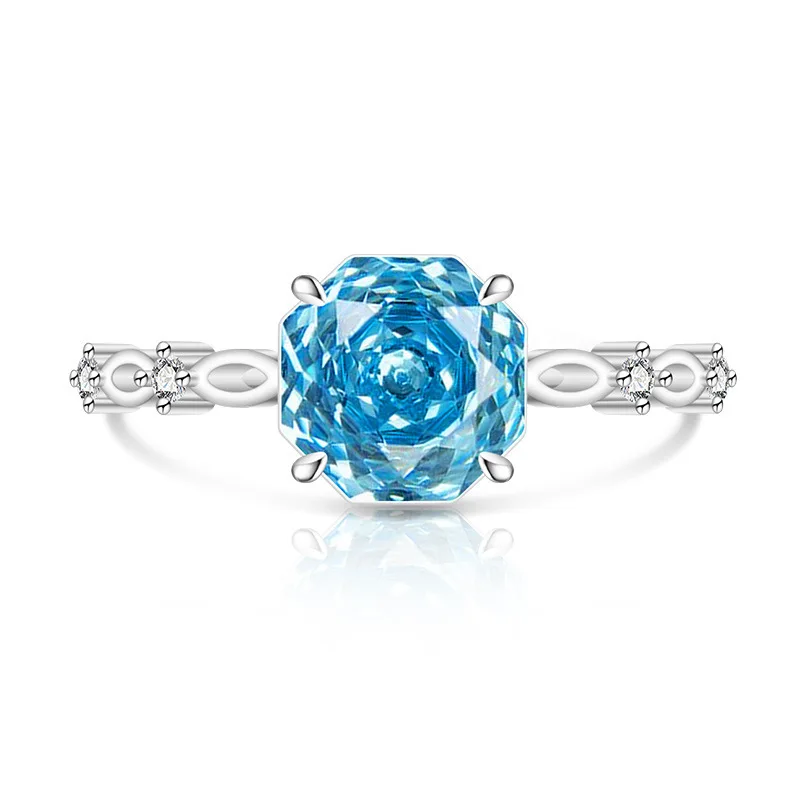 Women's 925 Sterling Silver Rose Cut Diamond Ring