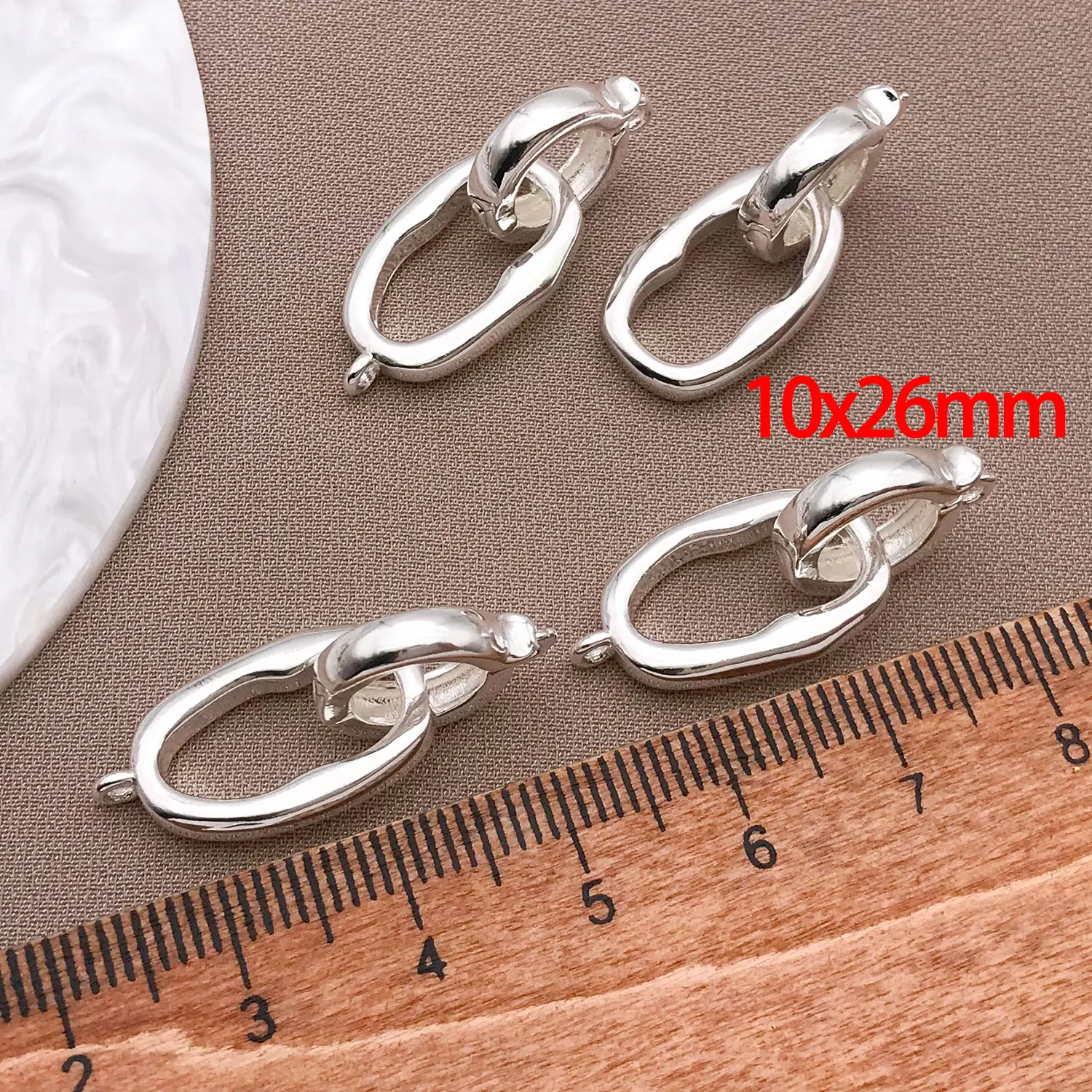 Mix 3/5pcs 18K Copper Plated Genuine Golden Thick Silvery White Golden Connection Closure Buckle, DIY Jewelry Making Accessories image 5