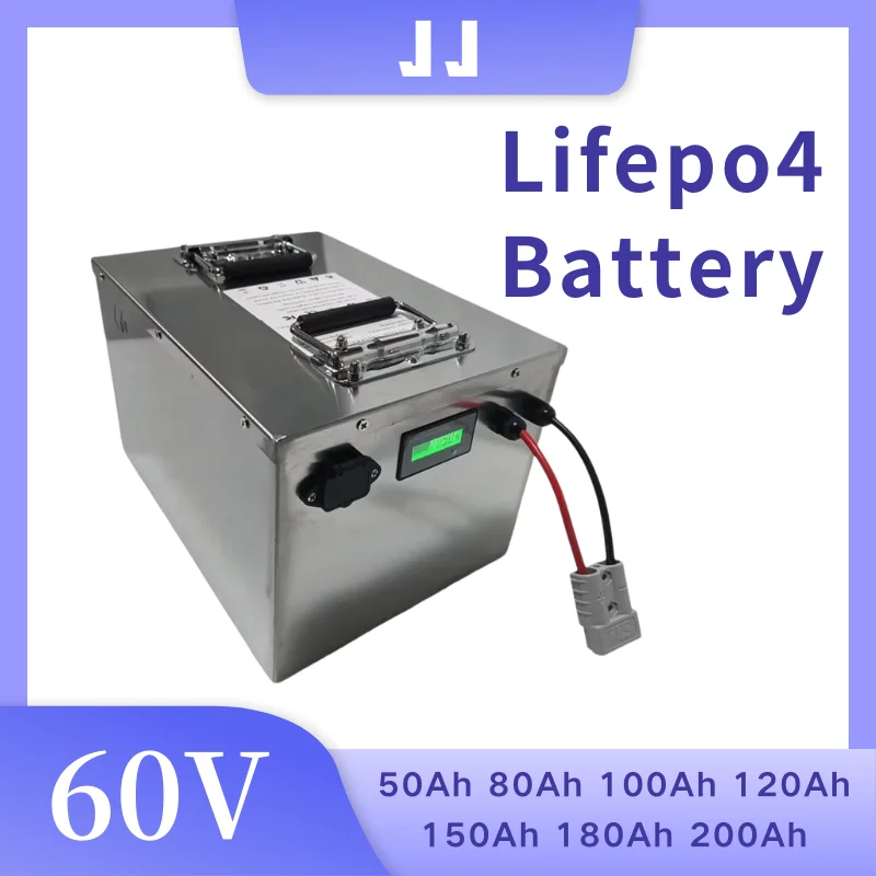 

JJ20S 60V 50Ah 80Ah 100Ah 150Ah 180Ah 200Ah Lifepo4 Battery for 3000W 6000W Backup Power Hybrid Solar System EV Tricycle