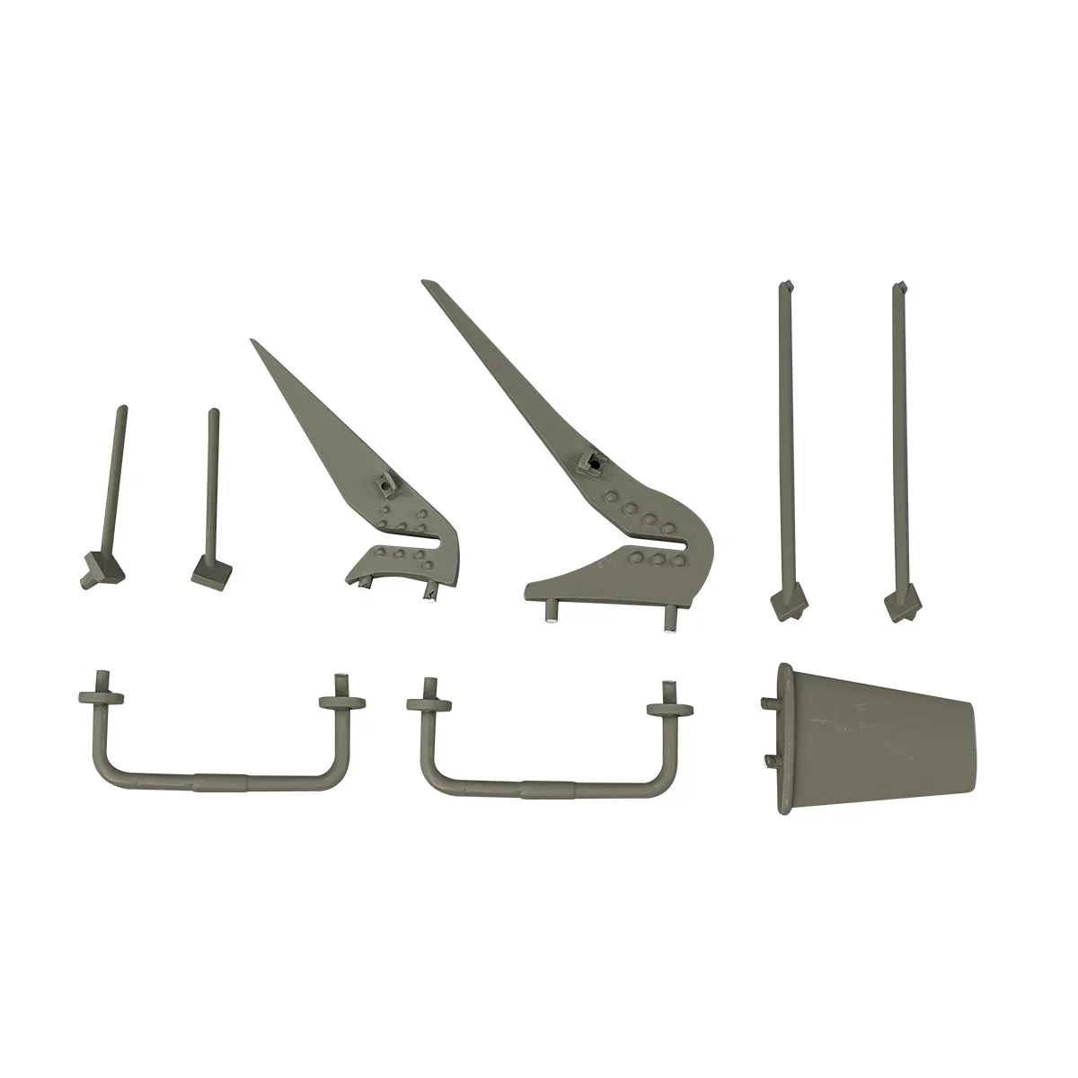 Reserveonderdelen voor Roban 800 maat UH-1D romp - Neuskap, raam, staart, landingsgestel, houten afstandhouders, vervanging