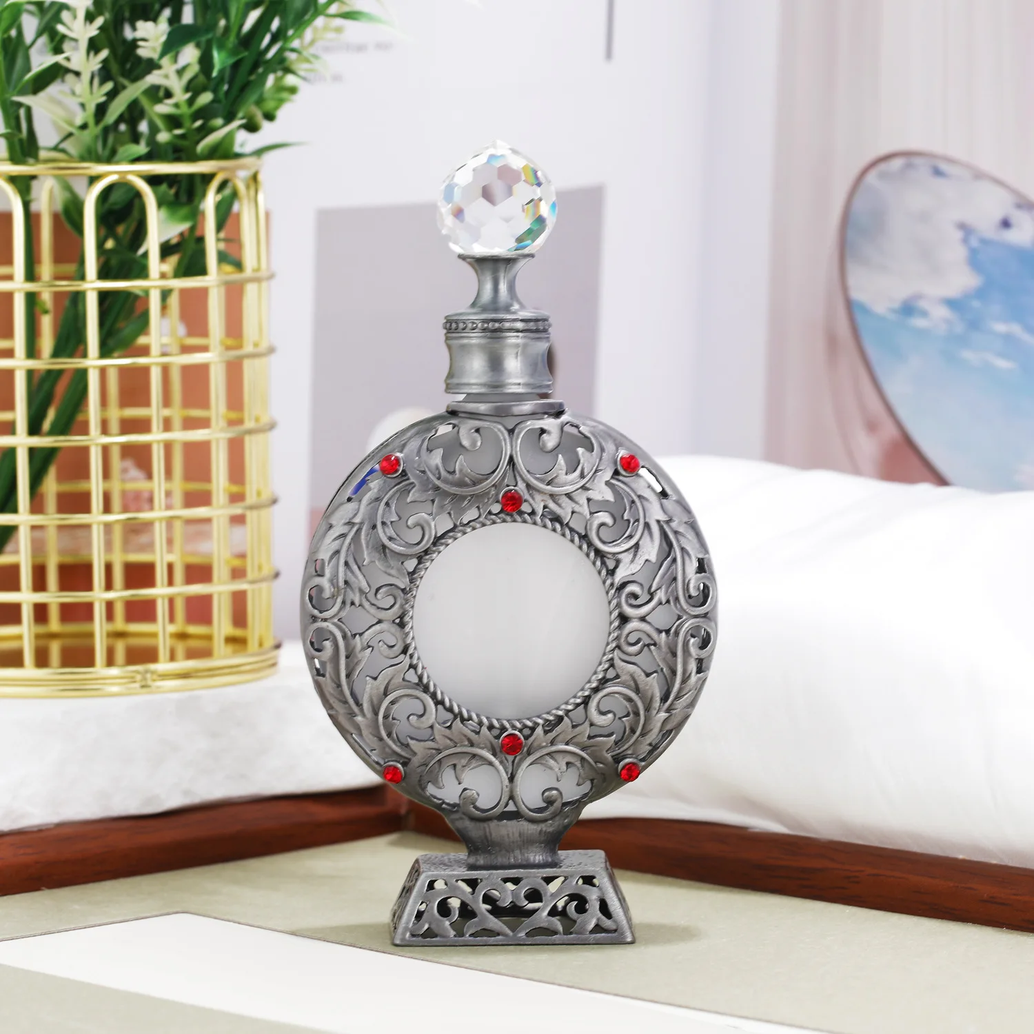 زجاجة عطر عتيقة من الزجاج الصوفي ، زجاجة عطر فارغة ، زيت عطري ، سفر ، صوفي ، عربي ، دبي ، 30 *