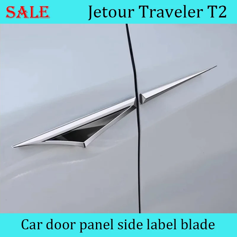 

Fit for JETOUR Traveler T2 2023+ Car Leaf Panel Side Label Blade Modified Body Metal Decorative Sticker Car Exterior Accessories