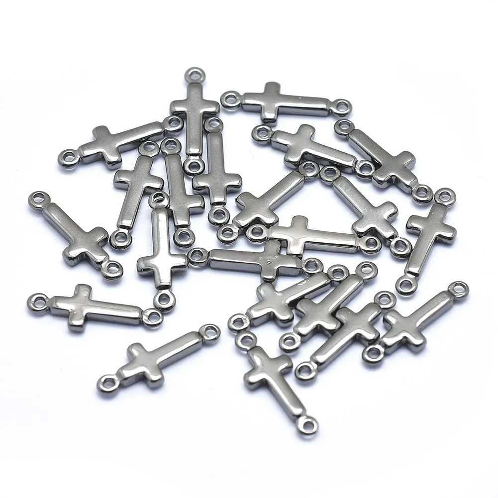 50pcs Crosses Links Mix Color Sideways Cross Connector Charms for Bracelet Necklace DIY Jewelry Making Findings 13.5x5x1.5mm