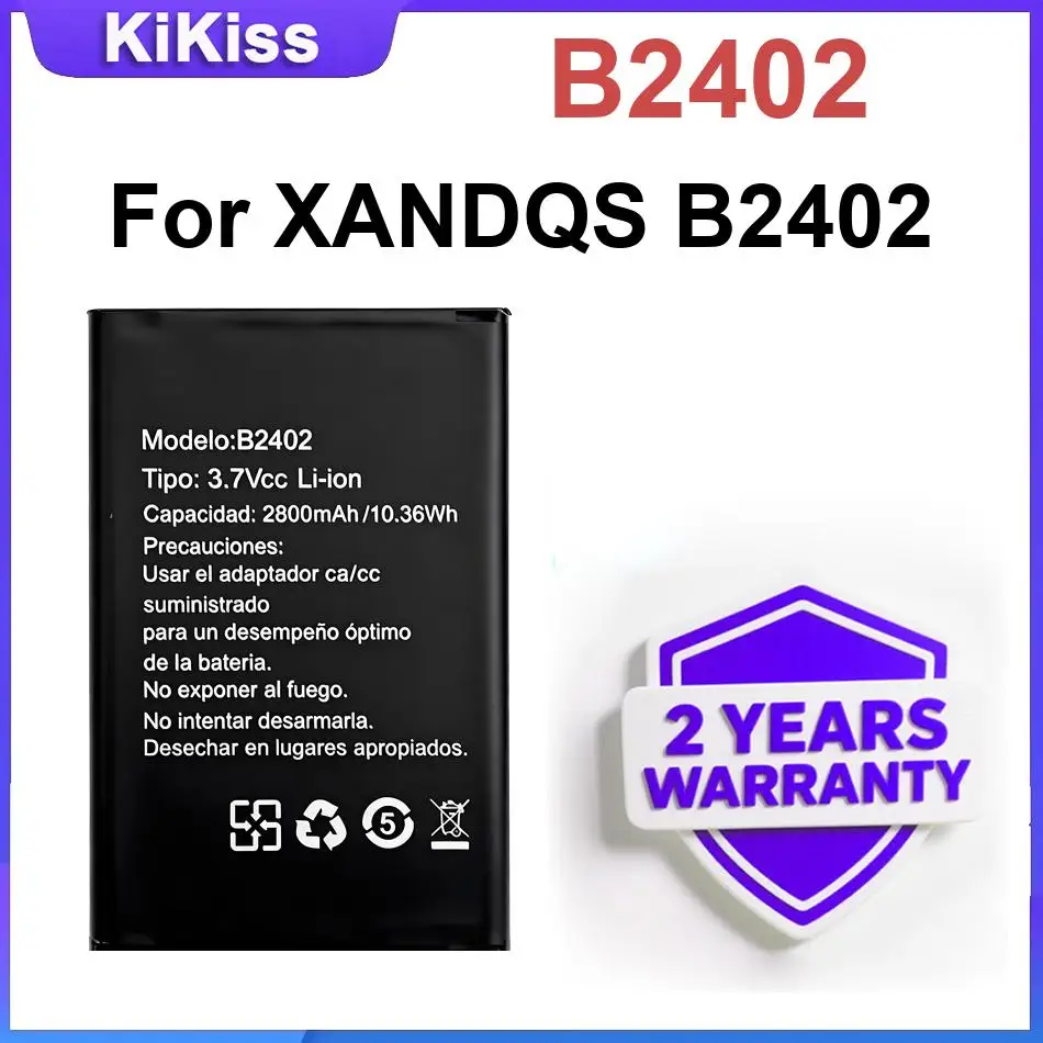 Baterias B2402 para XANDQS B2402 Bateria poderosa de 2800mAh para celular