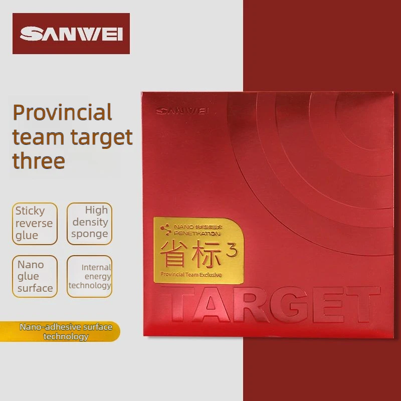 Original SANWEI Table Tennis Rubber TARGET PRO 3 (Nano Penetration Sticky Rubber) TARGET 3 Ping Pong Sponge 39/40°
