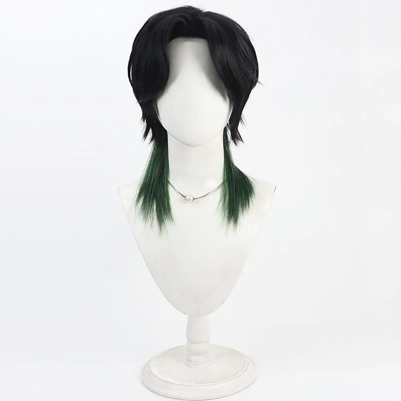 New Anime Virtual VTuber Zeal Ginjoka Cosplay Wig Green Gradient Hair Heat Resistant Synthetic Wigs Halloween Carnival Prop