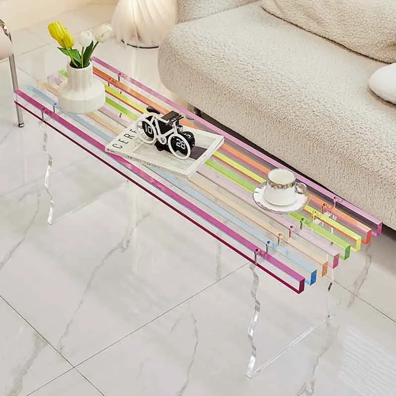 

Nordic Acrylic Rainbow Stool, Creative Bench, Porch Shoe Changing Stool, Luxury Leisure Seats, Colored Chair, Nordic furniture