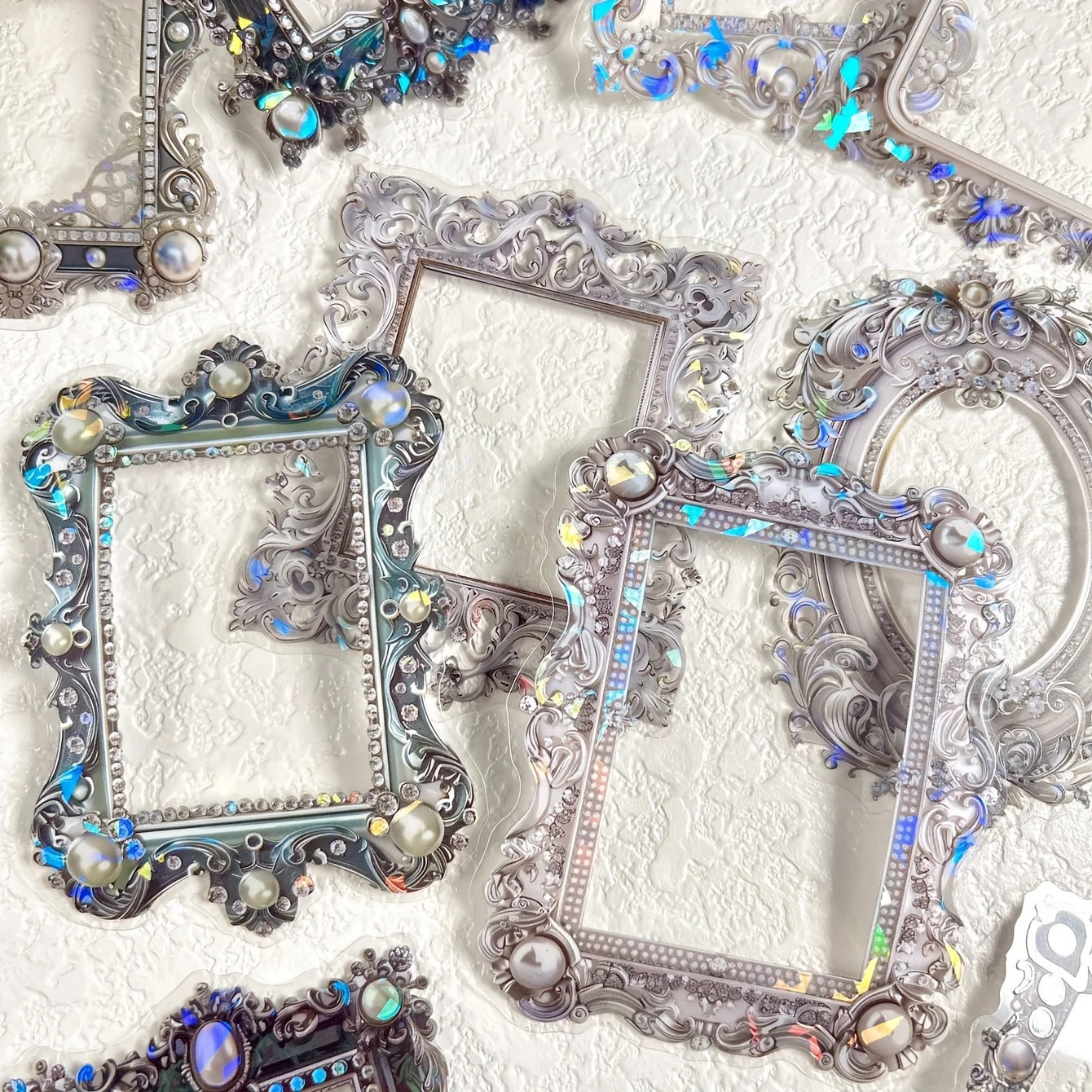 10 Pcs/Pack Floral Frame Stickers Adhesive Materials DIY Scrapbooking Decor Junk Journal Collage Stationery Diary Sticker #5