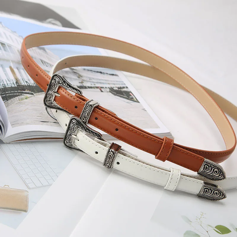 

Trendy Fashion European and American Retro Metal Engraved Buckle Women's Belt Jacket Dress Belt Belts for Women Luxury