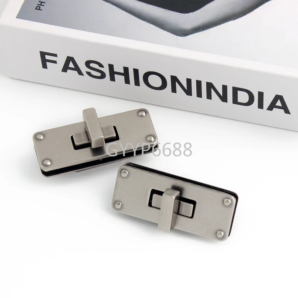 2/5/10Sets Dull Gold/Old Silver Rectangle Snap Locks Metal Clasp Bag Buckles For DIY Handbag Purse Turn Twist Lock  Accessories