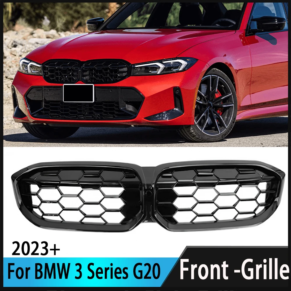 

Double Slat Kidney Grille For BMW 3 Series G20 G21 LCI 2023+ Front Bumper Upgrade Grill