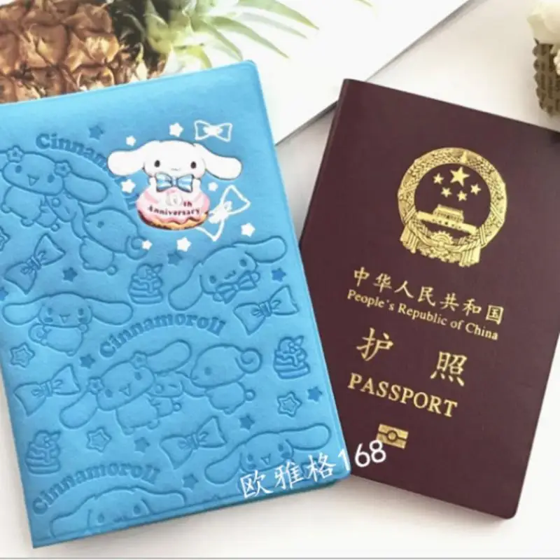 Cute Fashion Passport Cover Sanrios My Melody Hellokittys Portable Certificate Protector Travel Boarding Passport Card Bag Gifts