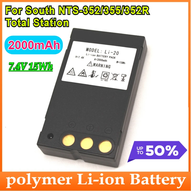 

Battery LI-20/20C for South NTS-352/355/352R Total Station High Quality Battery
