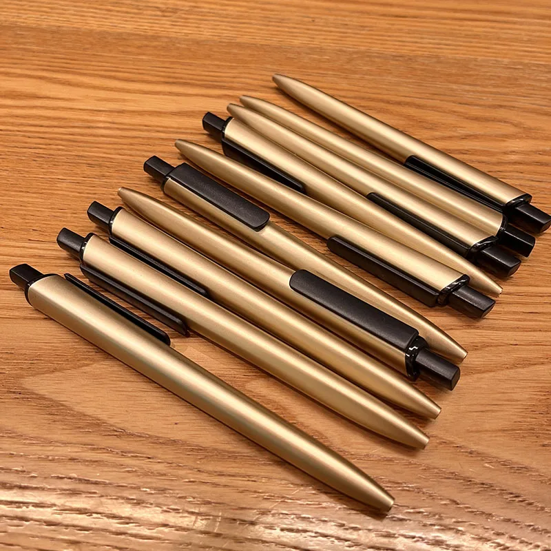 

12PCS Personalized Triangle Gold Black Clip Plastic Ballpoint Pen,1.0mm Smooth Pen,Perfect for School Students,Trachers