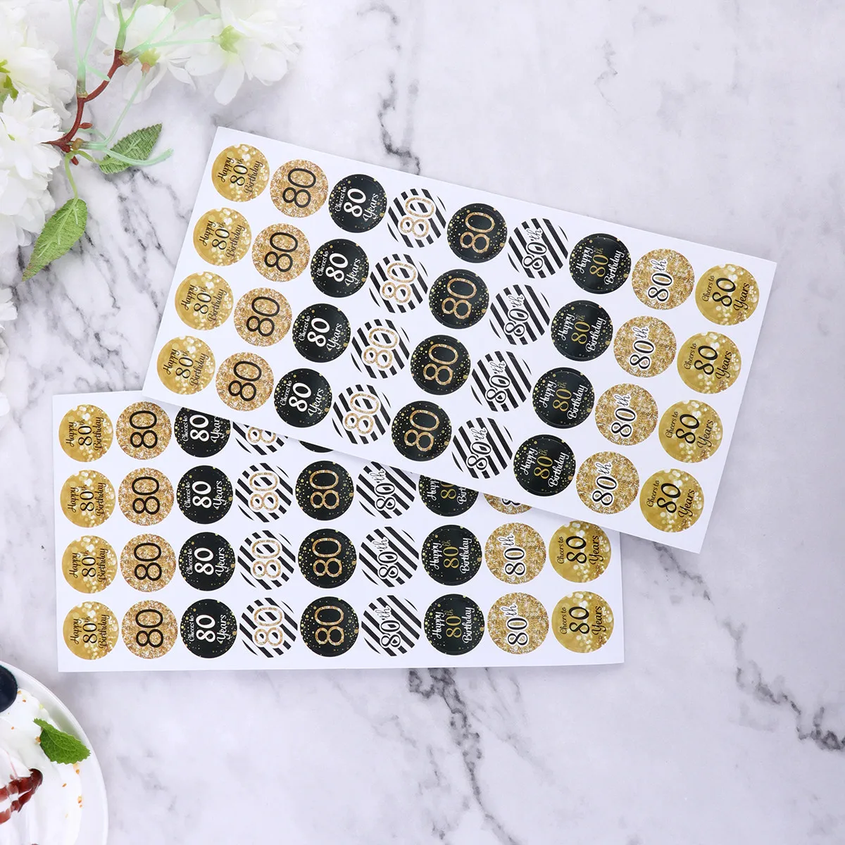 

Набор круглых наклеек на день рождения, 432 шт., самоклеящиеся, для запечатывания, креативные, для подарочных пакетов, украшения для торта, наклейки на день рождения