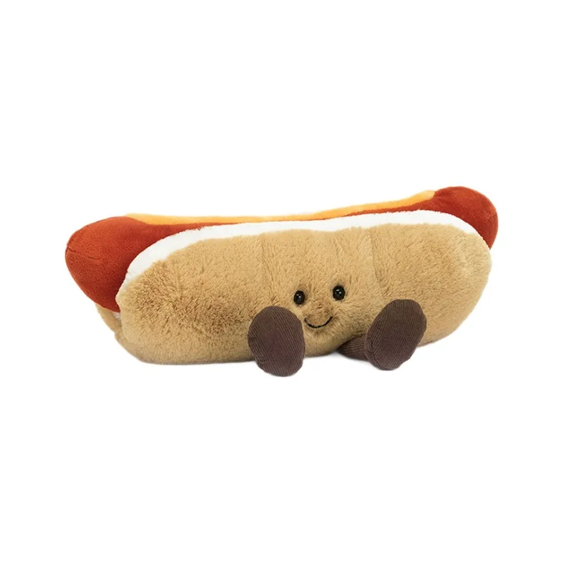 Urocza seria pluszaków Jellycat dla miłośników jedzenia: hamburger, hot dog, herbata mleczna, miękka zabawka pluszowa, dekoracja, lalka na popołudniową herbatę dla dzieci.